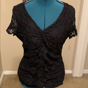 Alfani petite black lace blouse mew with tags